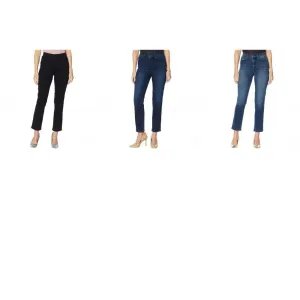 DG2 by Diane Gilman Women's Petite Size Classic Stretch Straight Ankle Jeans