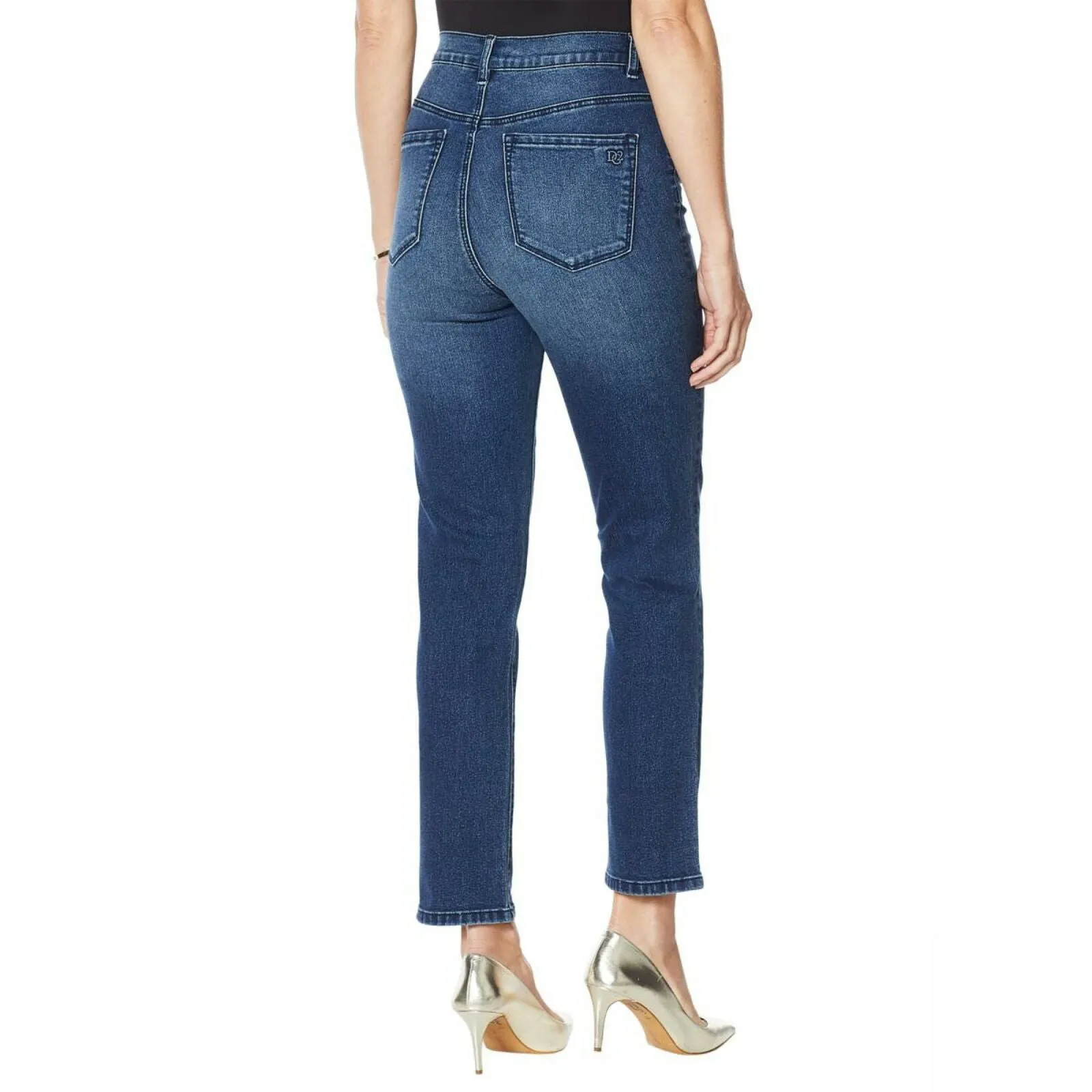 DG2 by Diane Gilman Women's Plus Size Straight Ankle Jeans