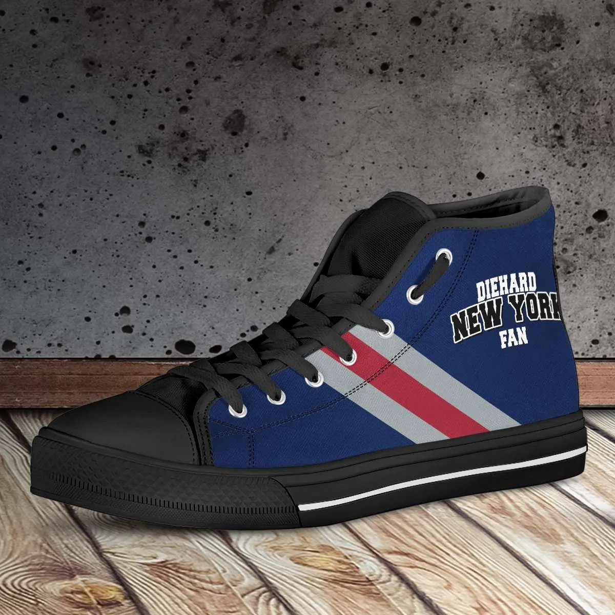 Diehard New York Giants Fan Canvas High Top Shoes