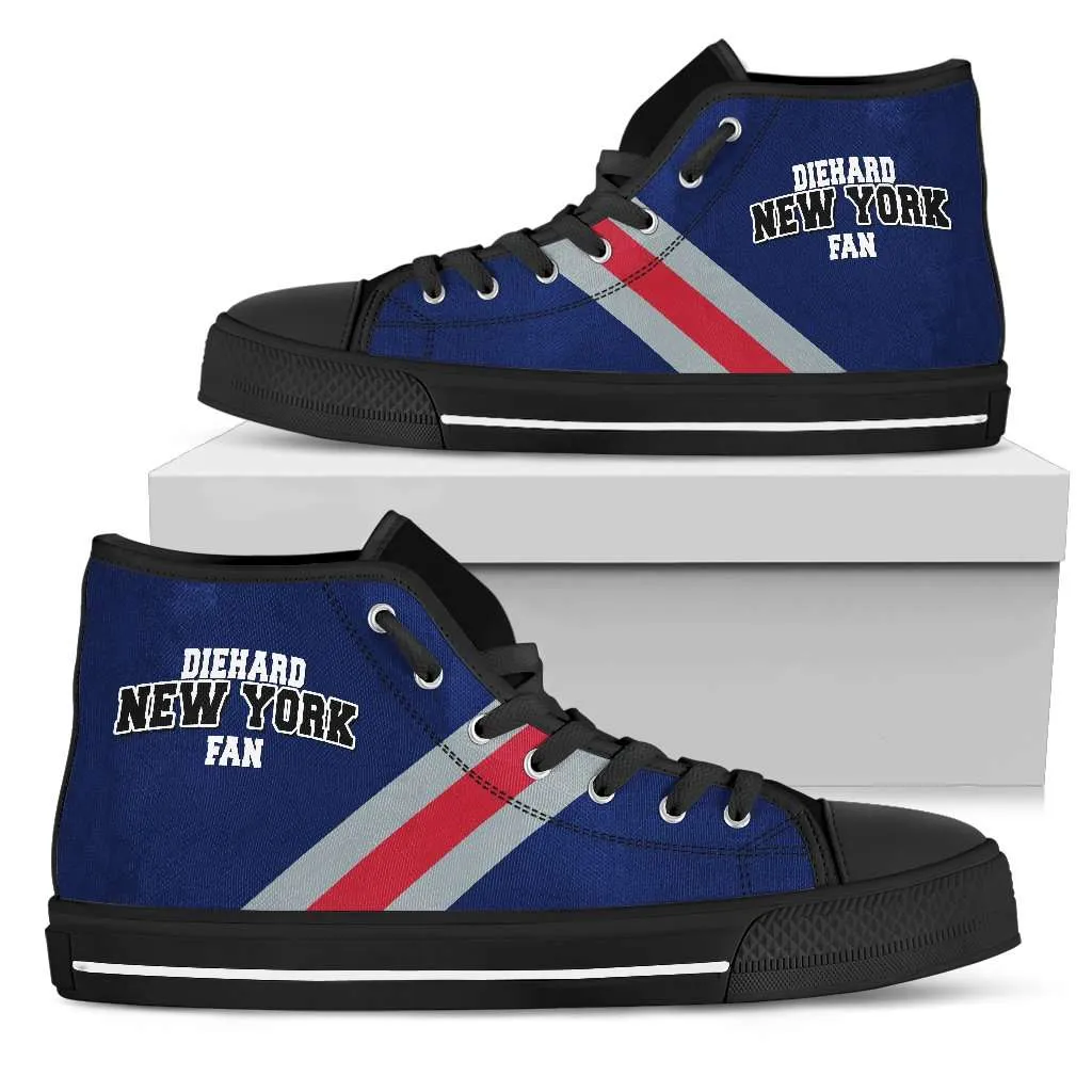 Diehard New York Giants Fan Canvas High Top Shoes