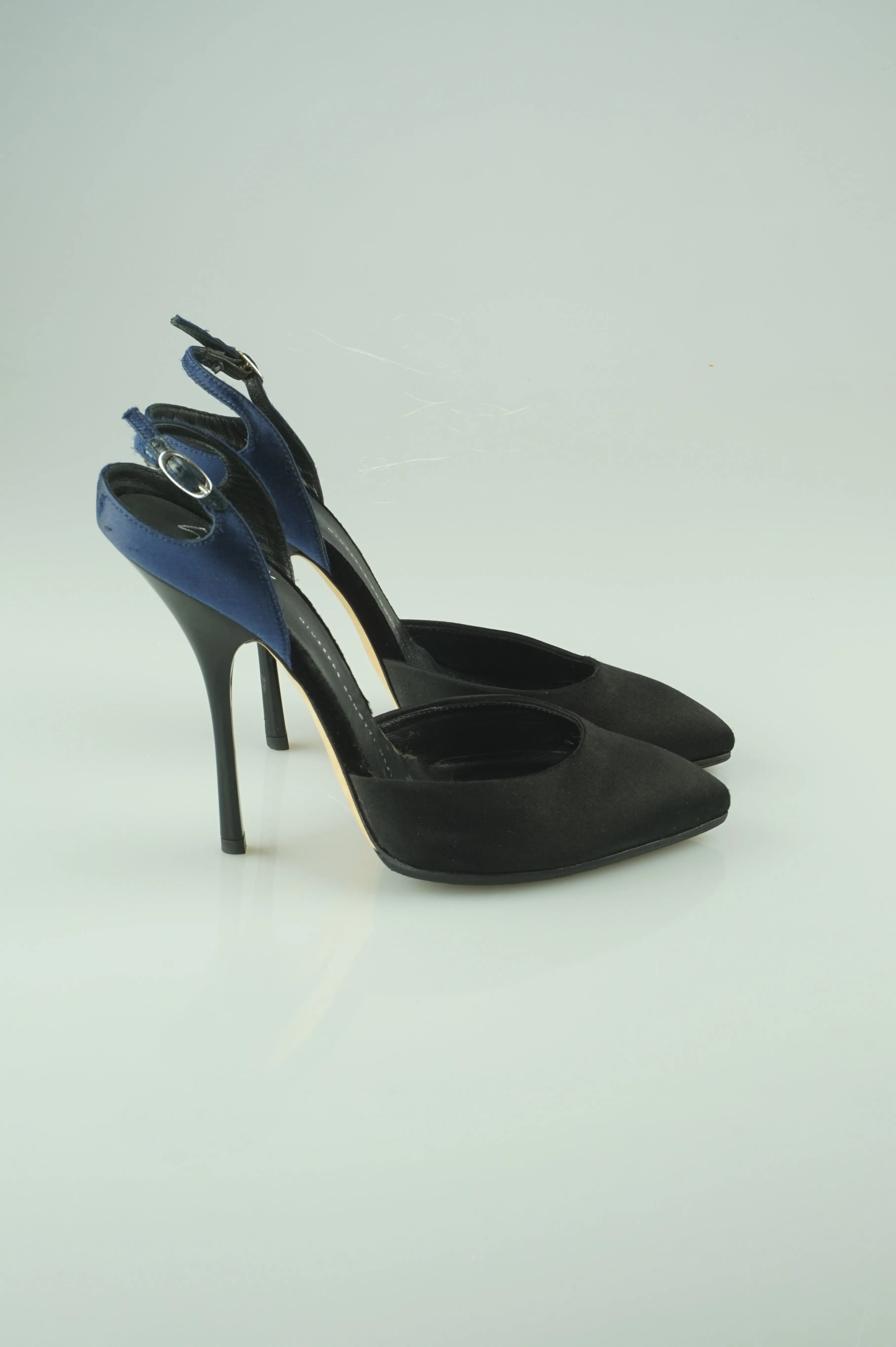 D'Orsay satin stilettos