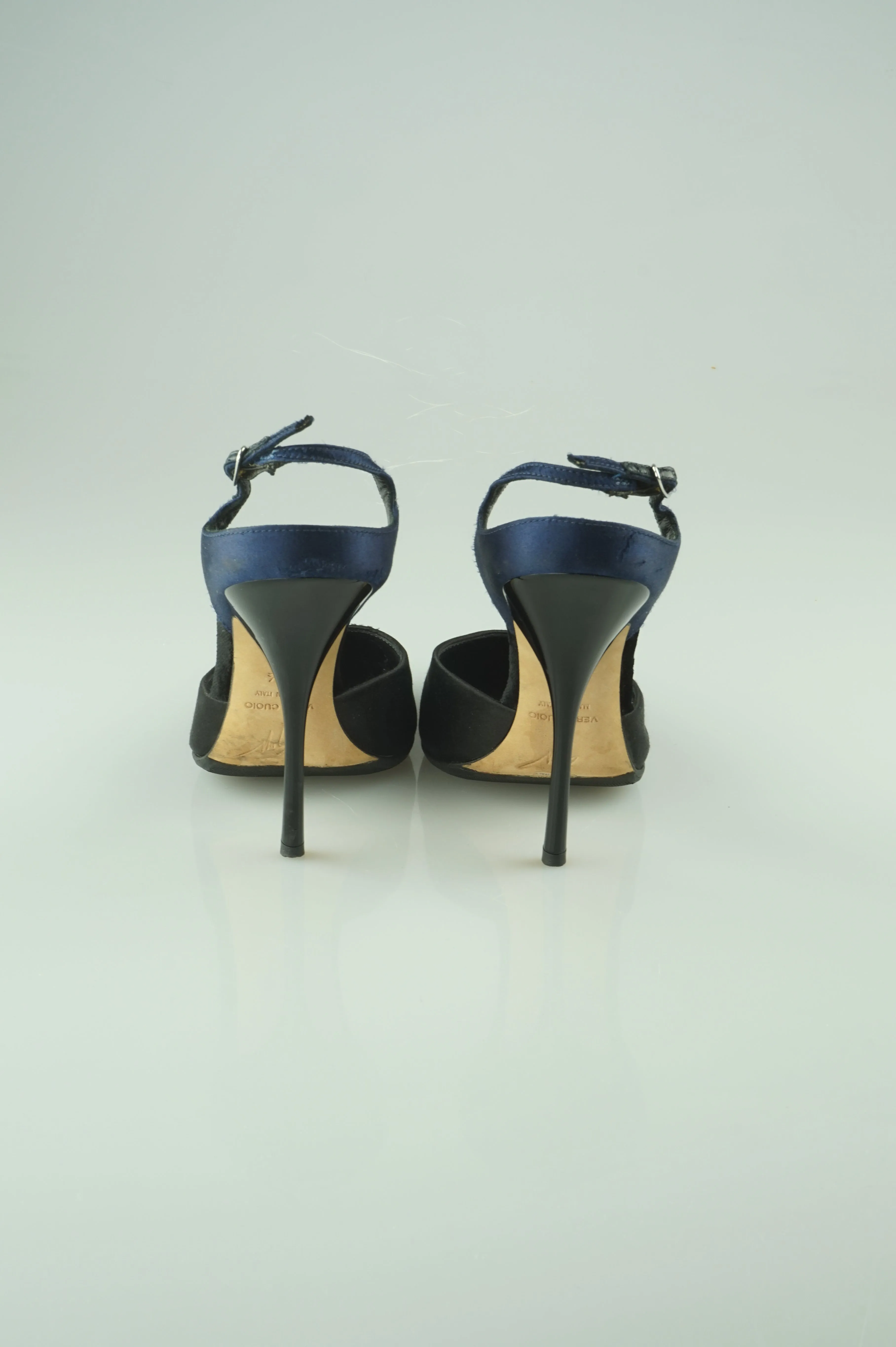 D'Orsay satin stilettos