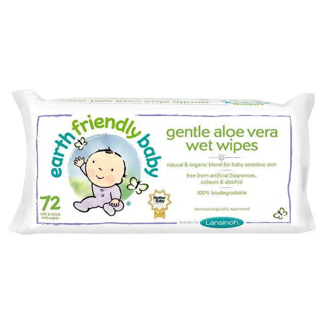 Earth Friendly Baby Gentle Aloe Vera Wet Wipes 72Pk