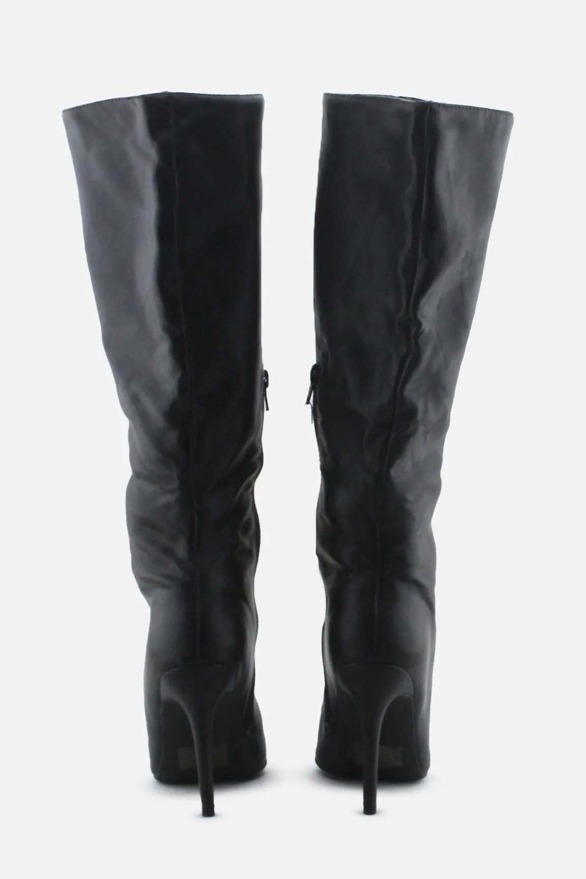 European Brand Zipper Stilettos Knee High Boots | 100% Authentic Leather