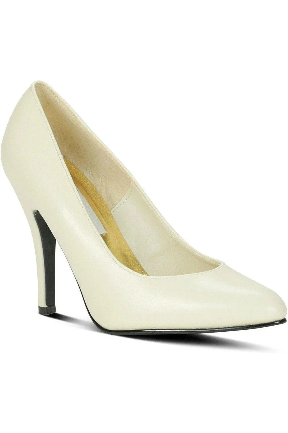 Fashionable Pump | Bone Faux Leather