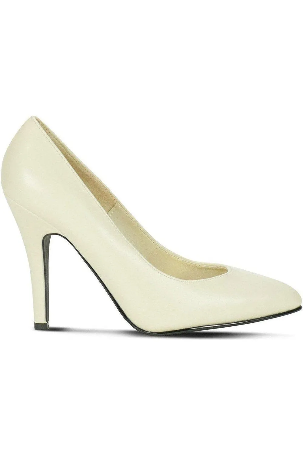 Fashionable Pump | Bone Faux Leather