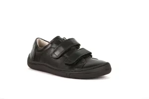 Froddo: Alex Barefoot Velcro School Shoes - Black Leather