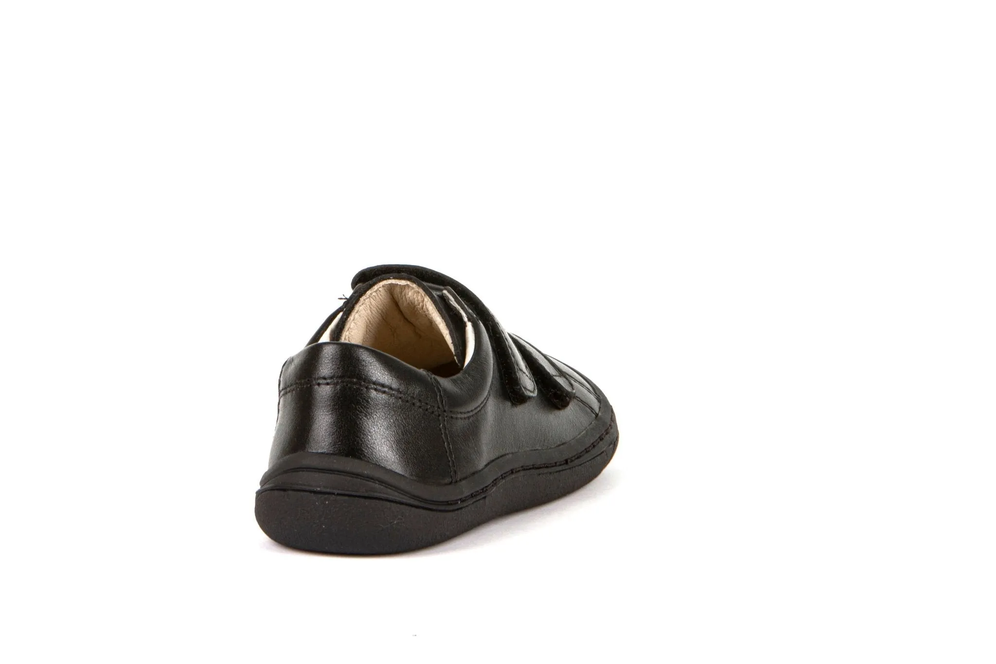 Froddo: Alex Barefoot Velcro School Shoes - Black Leather