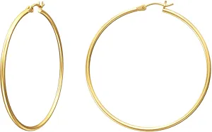 Gacimy Gold Hoop Earrings for Women, 14K Gold Plated Hoops with 925 Sterling Silver Post