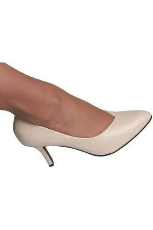 Genuine Leather Pump-Bone