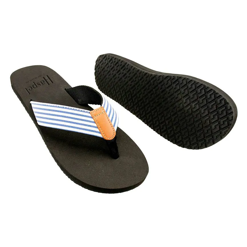 Haspel x T.B. Phelps Newport Blue Seersucker Sandal