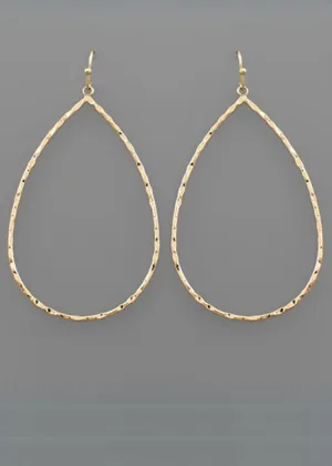 Isla Hammered Teardrops Earroings-Gold