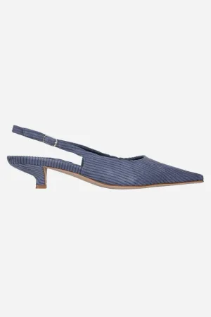 Jeffrey Campbell Alora Kitten Heel in Dusty Blue Corduroy