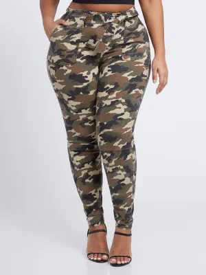 Jessica High Rise Camo Utility Skinny Pant