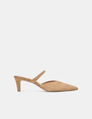 Kanika Mid Heels, Tan Suede