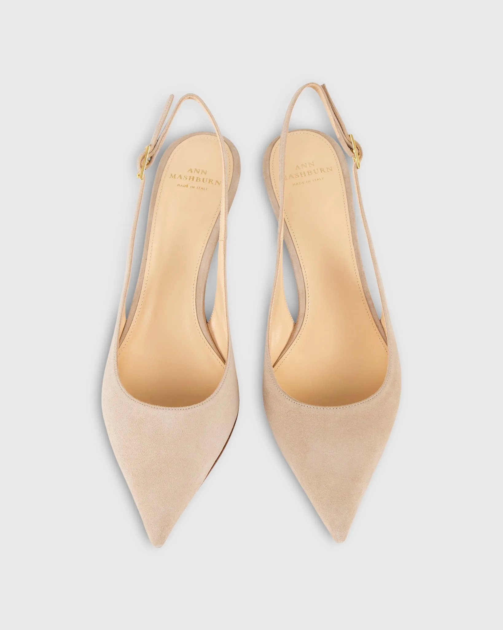 Kitten Heel Slingback in Pebble Suede