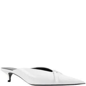 Knife Kitten Leather Mule, White