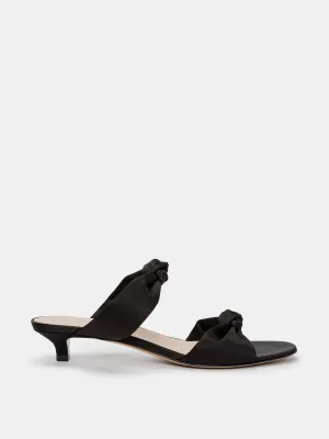 Knot Sandal Kitten / Black Satin