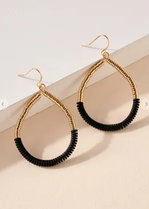 Larissa Beaded Hoops-Black