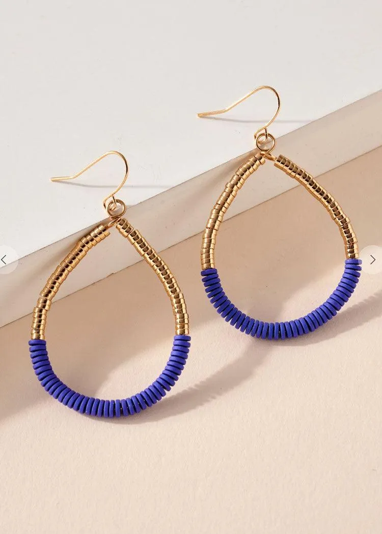 Larissa Beaded Hoops-Blue