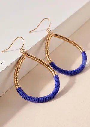 Larissa Beaded Hoops-Blue