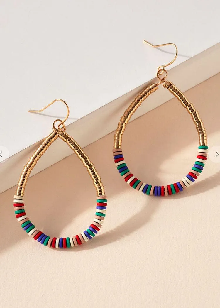 Larissa Beaded Hoops-Multi-***FINAL SALE***