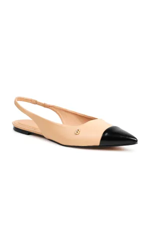 Lena Slingback Shoes - Beige