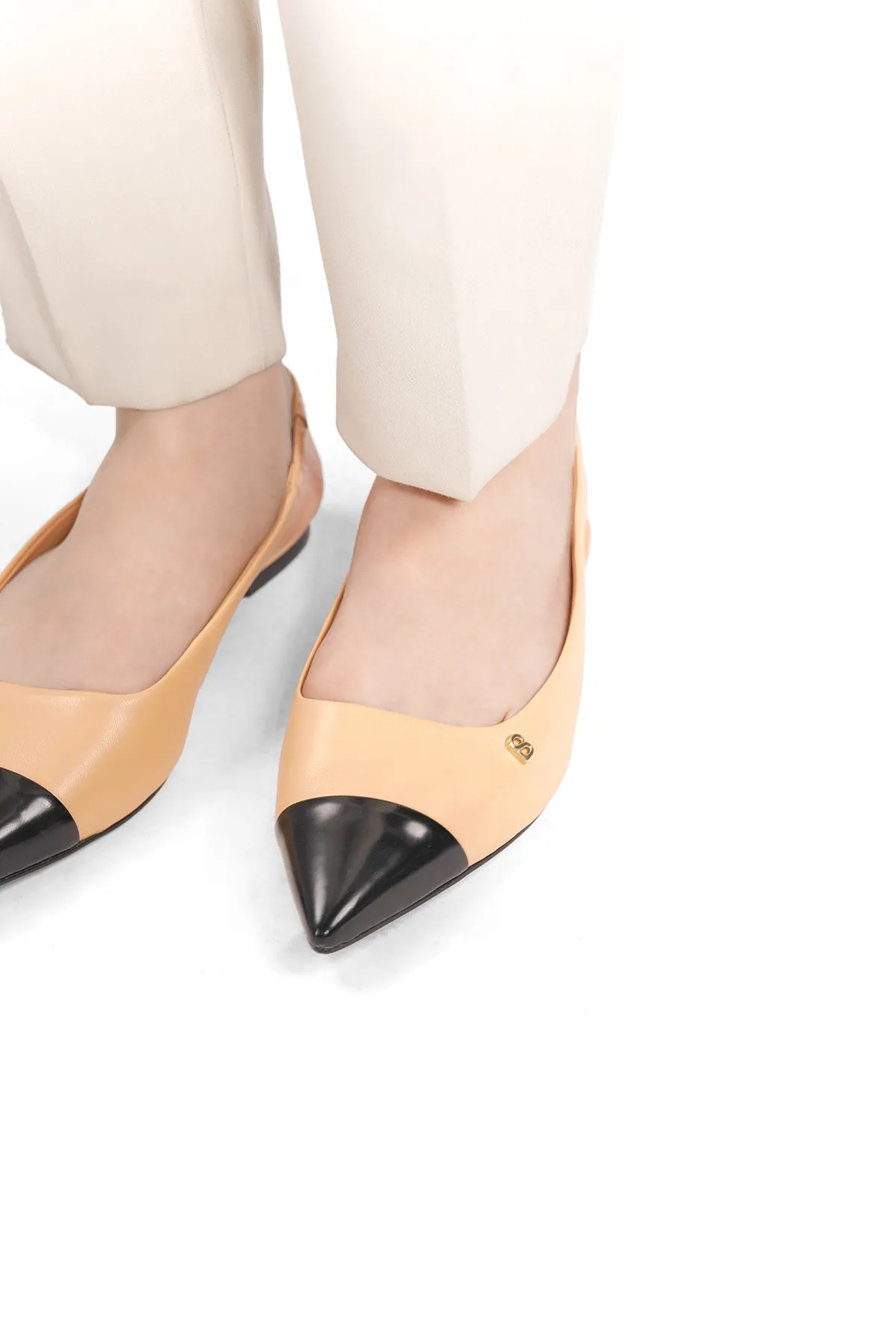 Lena Slingback Shoes - Beige