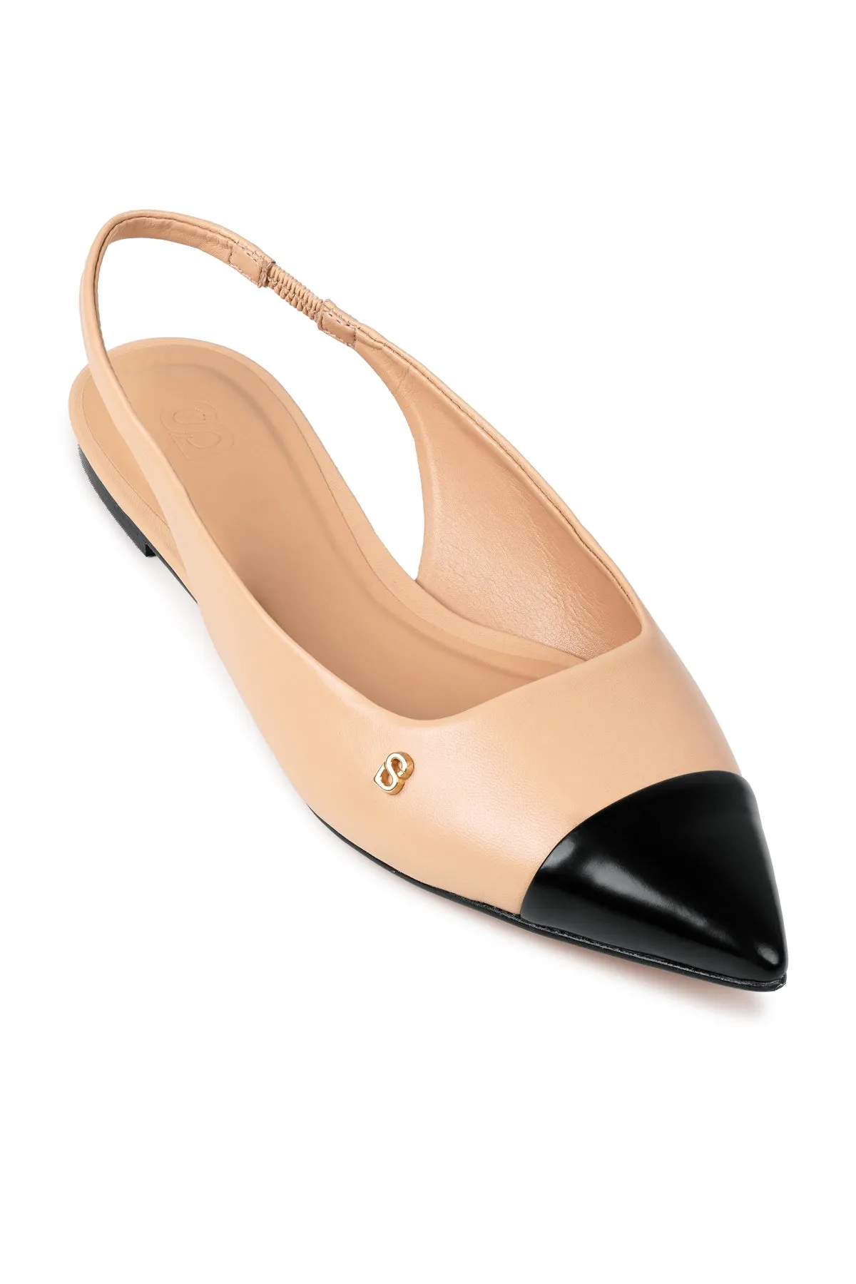 Lena Slingback Shoes - Beige