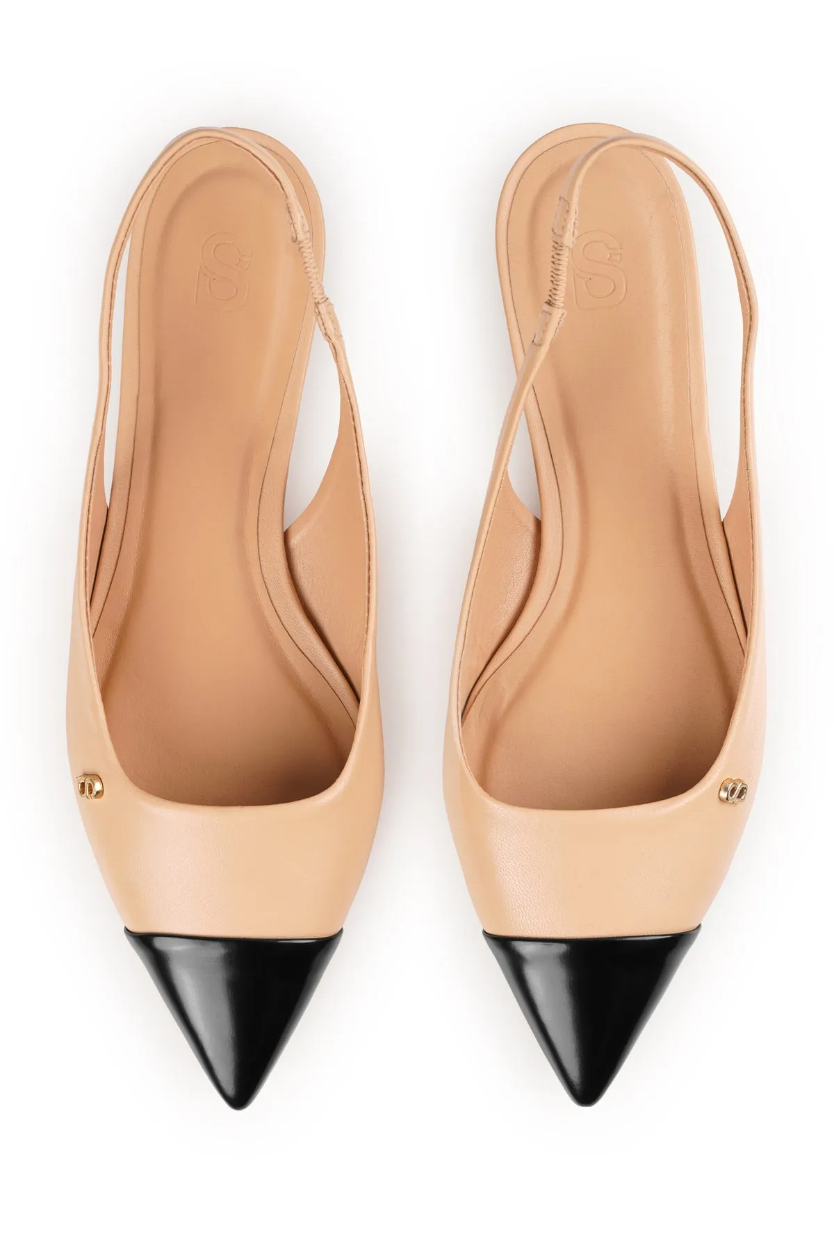 Lena Slingback Shoes - Beige