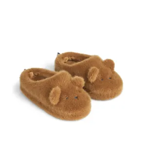 Liewood: Aviaja Bear Slippers - Golden Caramel