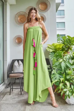 Lime Green Tassel Jumpsuit