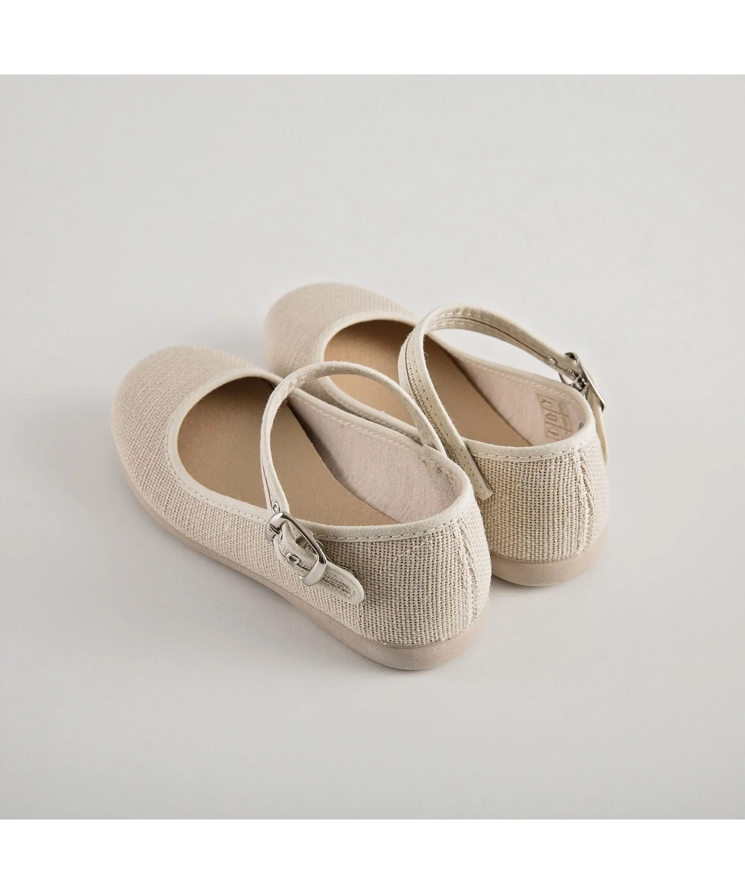 Linen Flower Girl Shoes - Natural