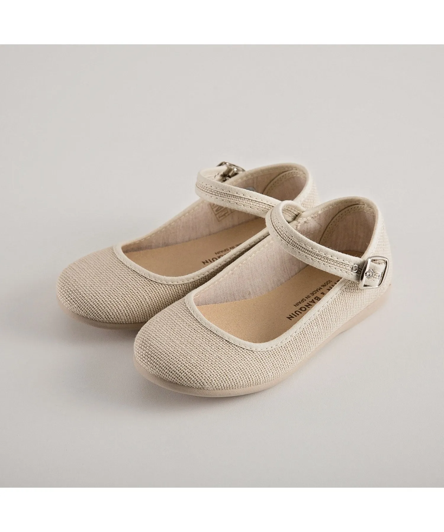 Linen Flower Girl Shoes - Natural