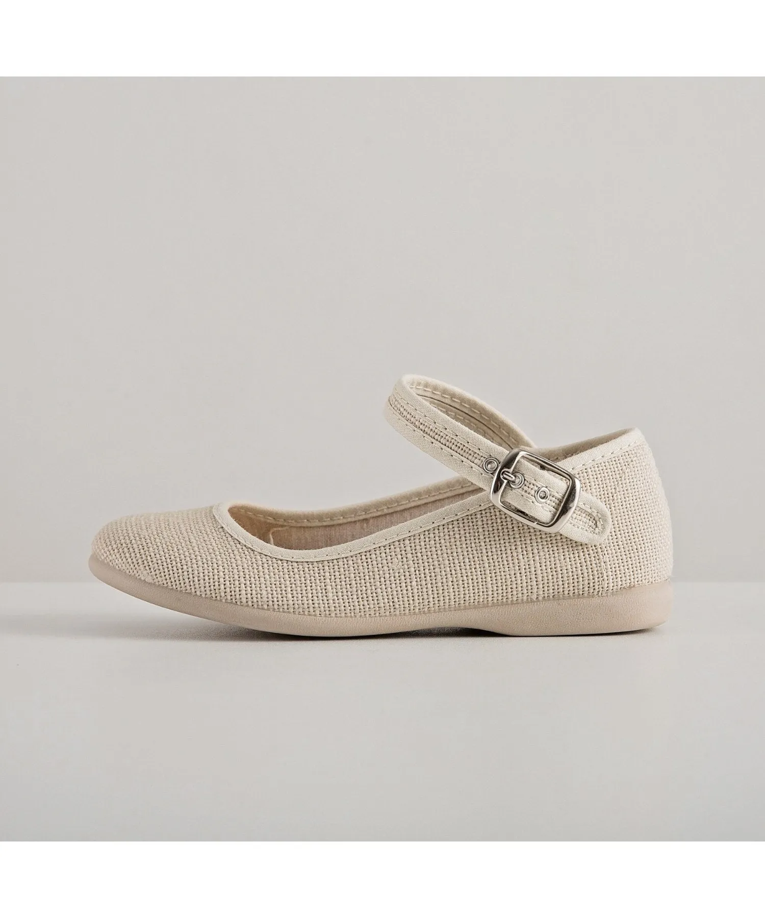 Linen Flower Girl Shoes - Natural