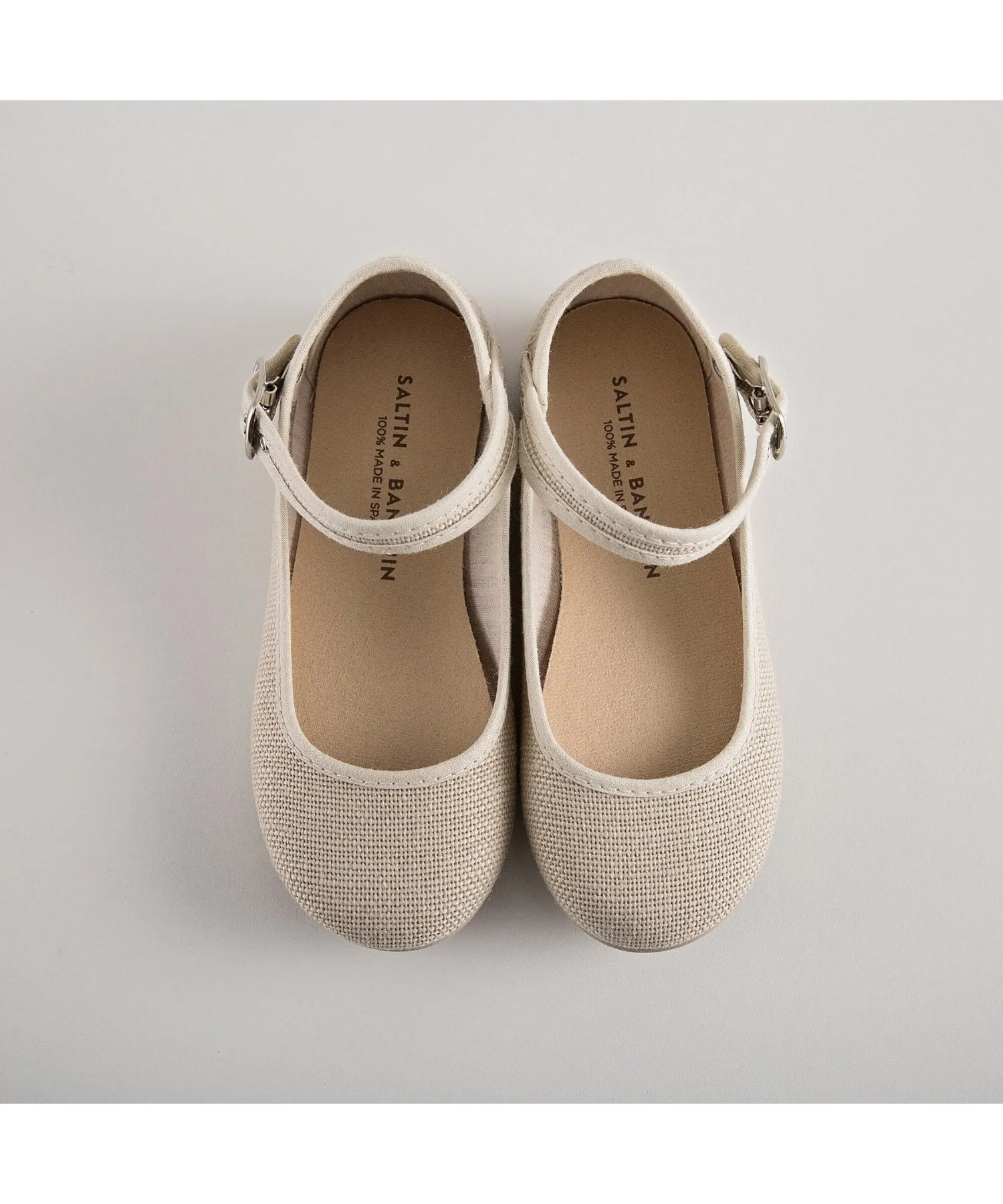 Linen Flower Girl Shoes - Natural