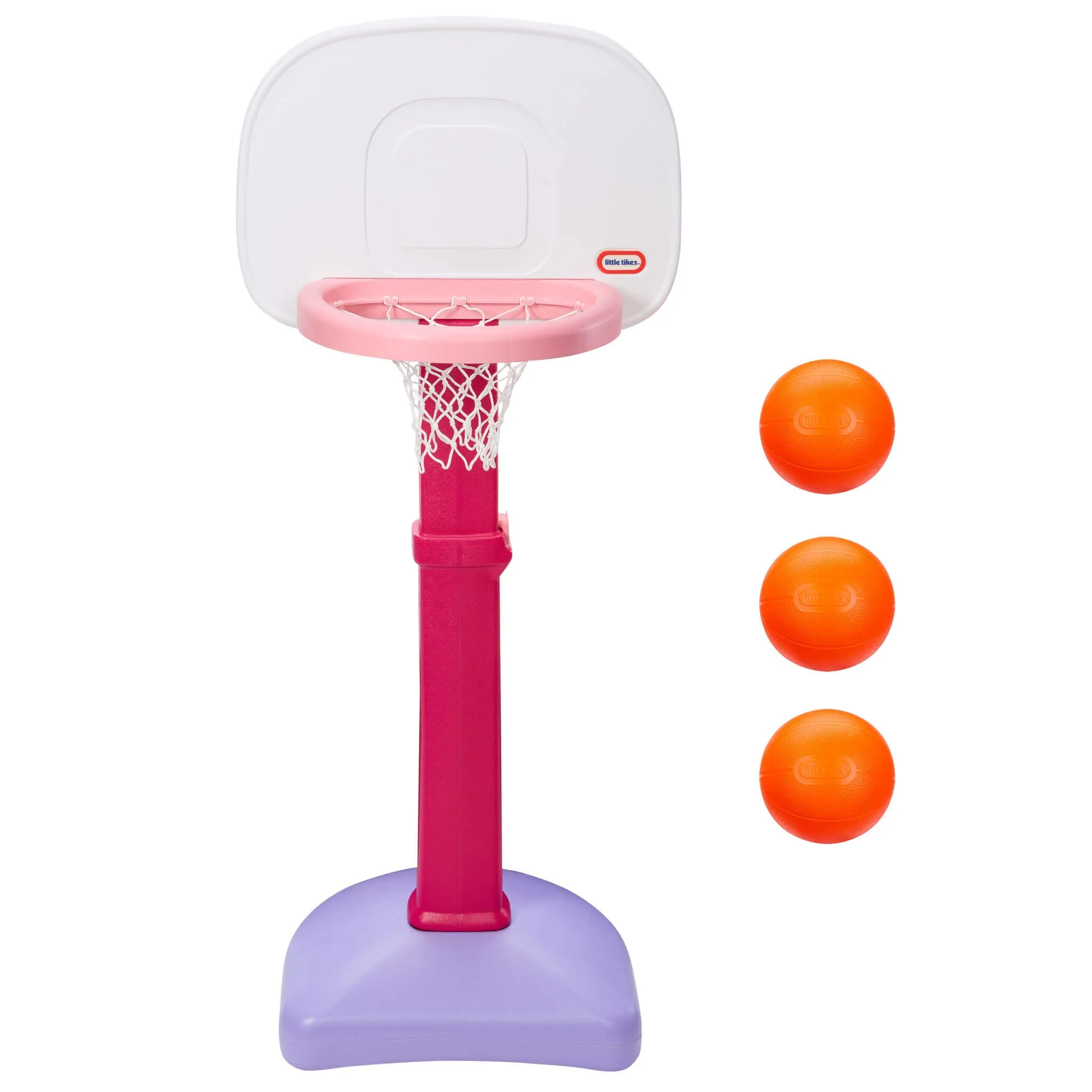 Little Tikes TotSports Easy Score Pink Basketball Set with 3 Basketballs