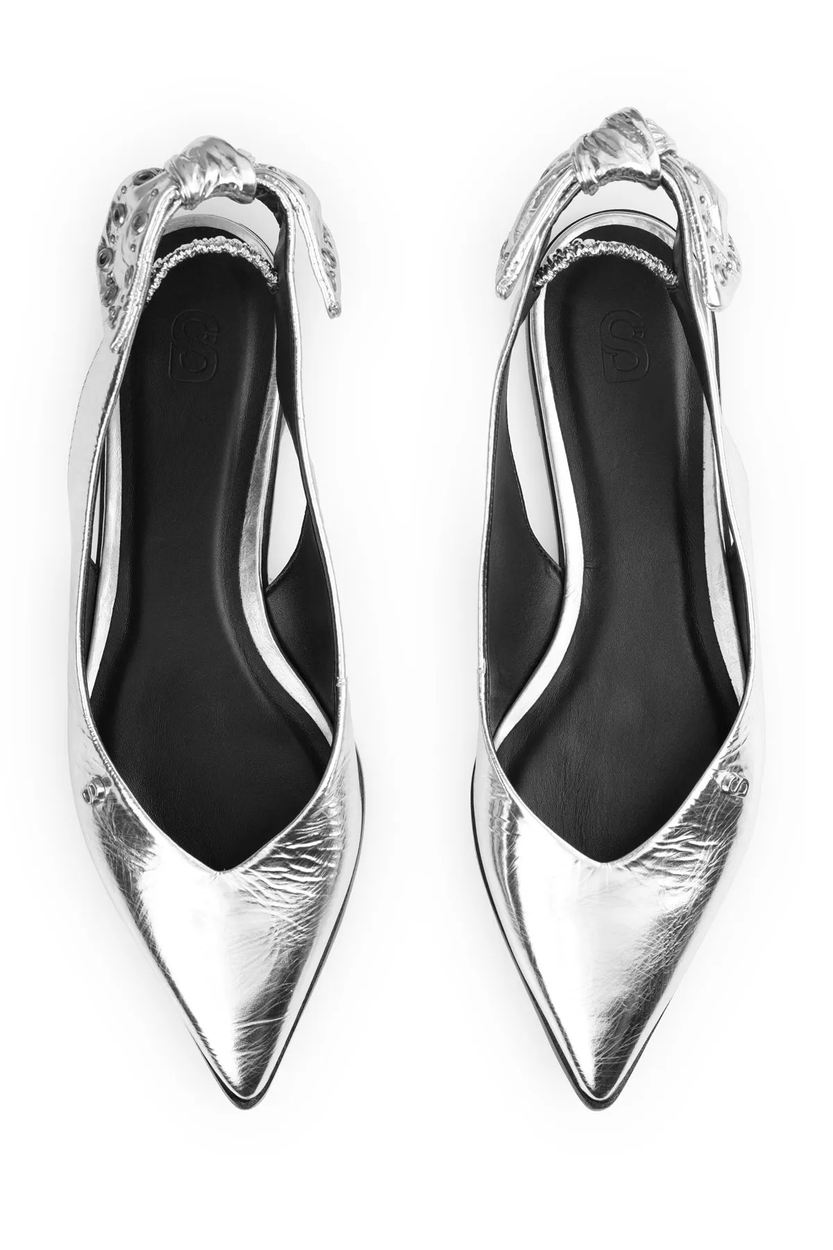 Lola Slingback Shoes - Silver