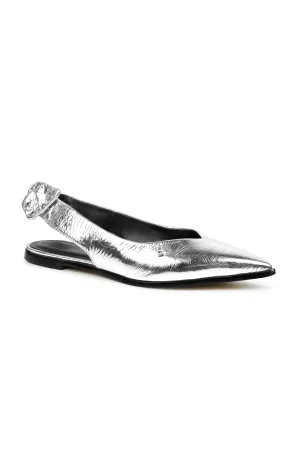 Lola Slingback Shoes - Silver