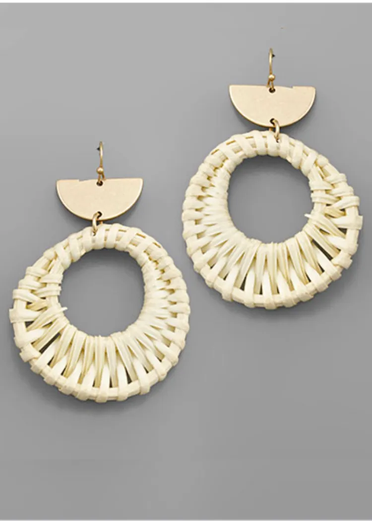 Maeve Rattan Drop Earrings