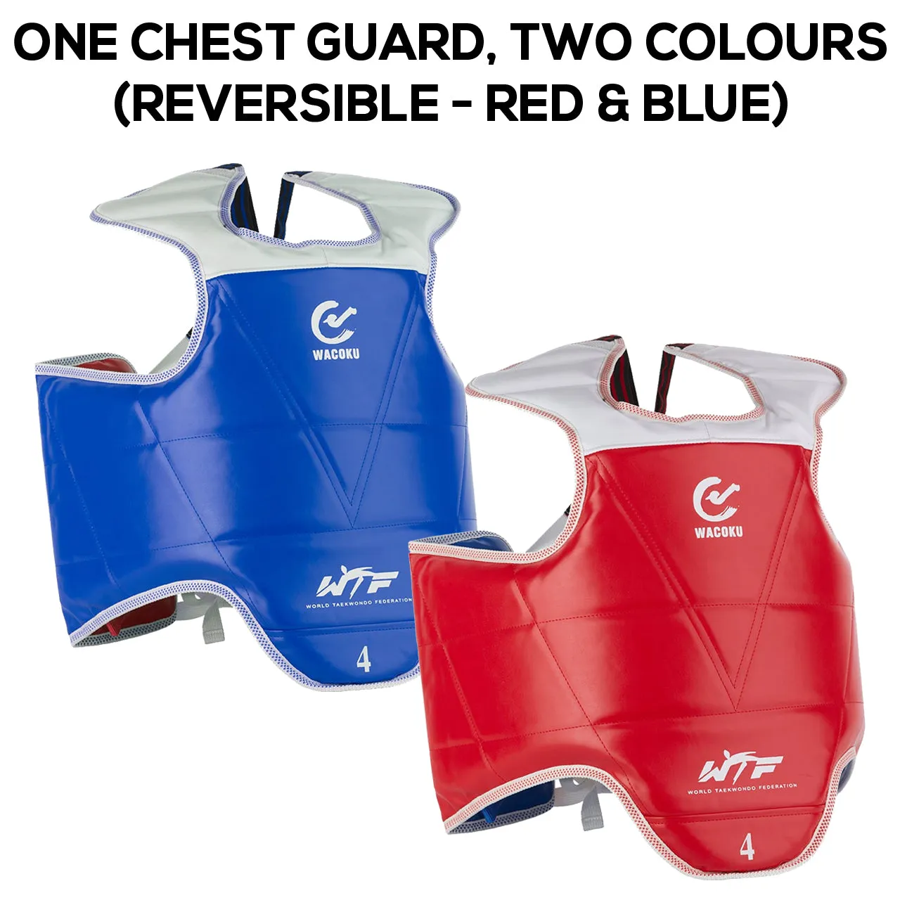 MAR-033 | Red & Blue Taekwondo Reversible Chest Guard - WT Approved