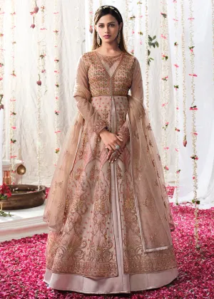 Mauve Pink Wedding Festive Floor Length Anarkali Suit