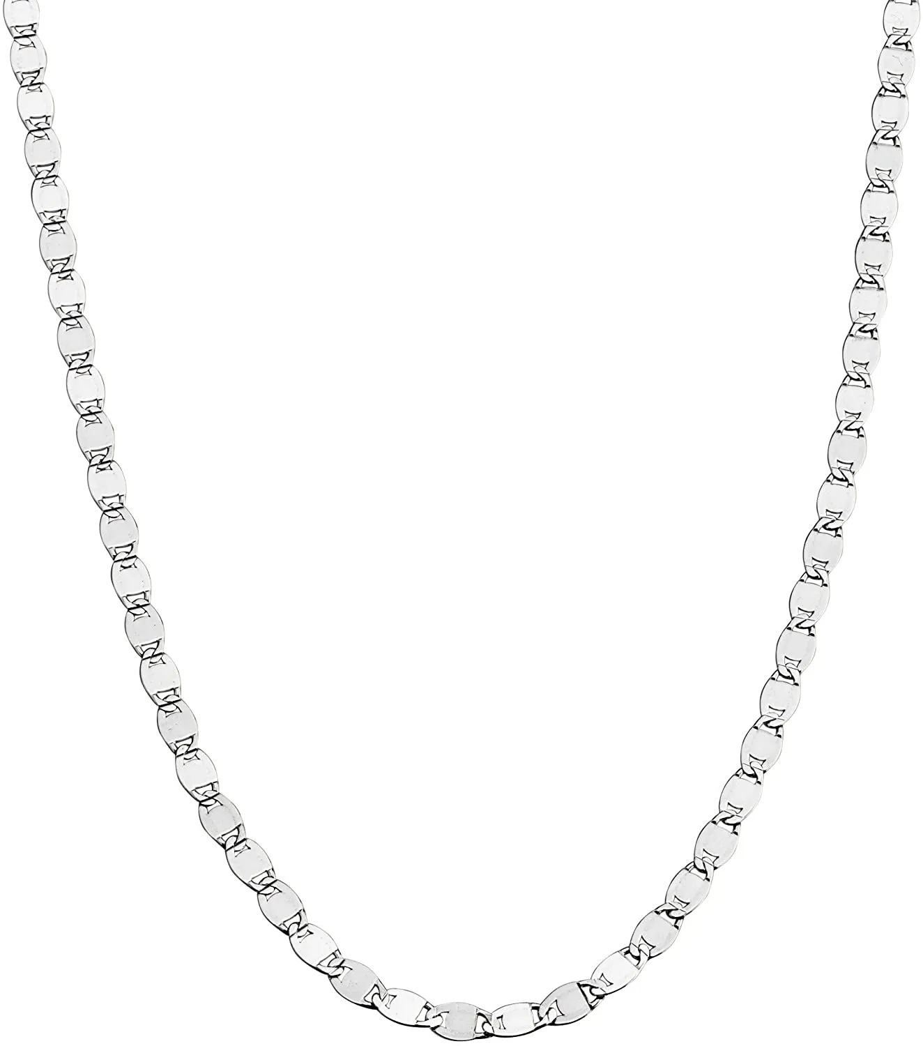 Miabella 925 Sterling Silver Italian Sparkle Mirror Link Chain Necklace for Women Teen Girls 16", 18", 20", 22", 24”, 26" & 30" Inch