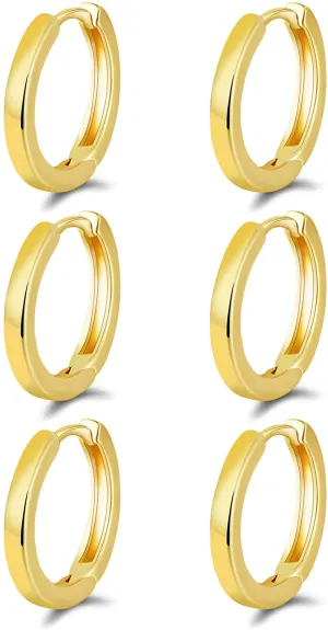 micuco Small Hoop Earrings for Women 14K Gold Plated Hoop Huggie Earrings for Men Hypoallergenic Earrings Tiny Cartilage Ear Jewelry for Women