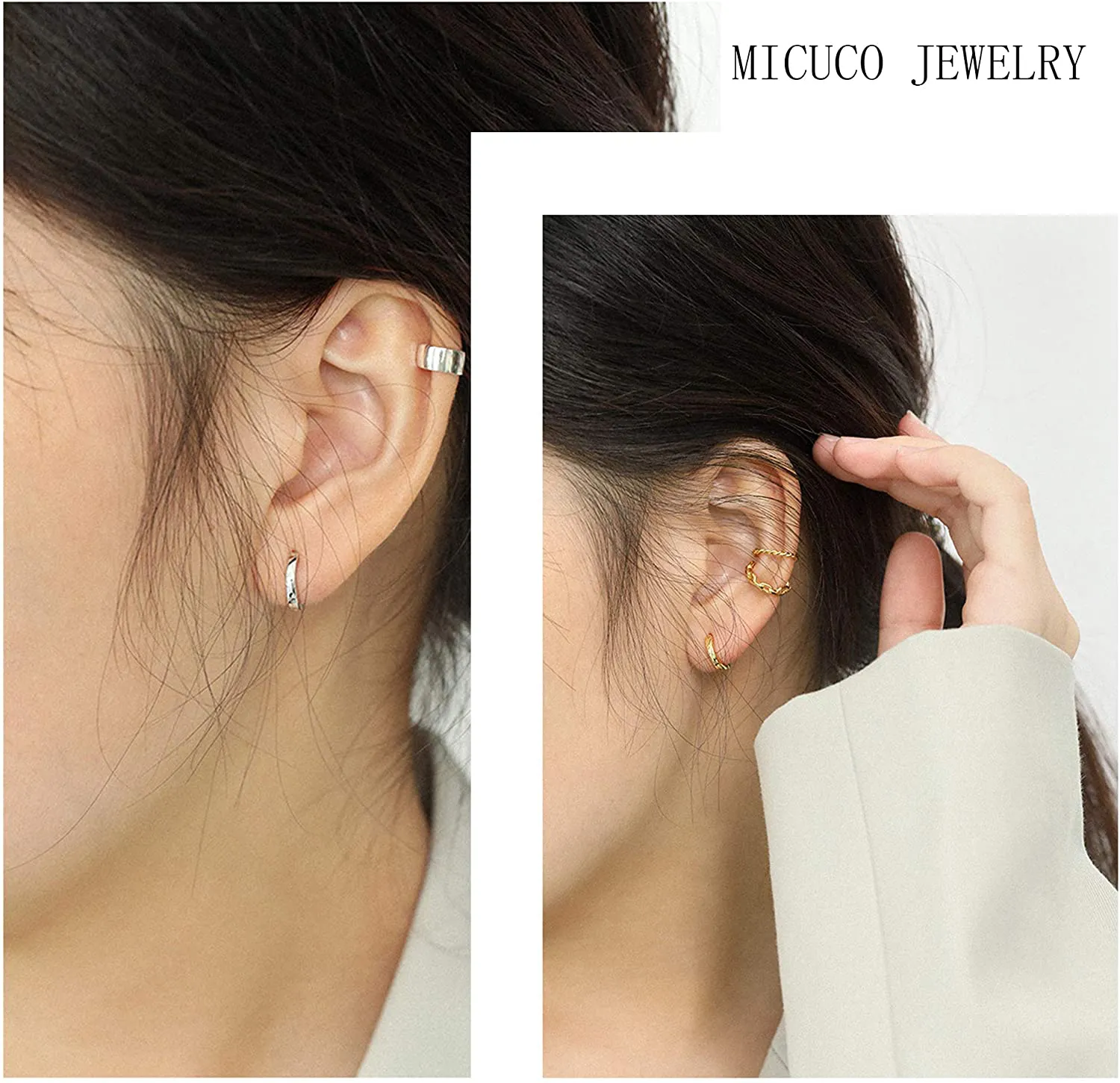 micuco Small Hoop Earrings for Women 14K Gold Plated Hoop Huggie Earrings for Men Hypoallergenic Earrings Tiny Cartilage Ear Jewelry for Women