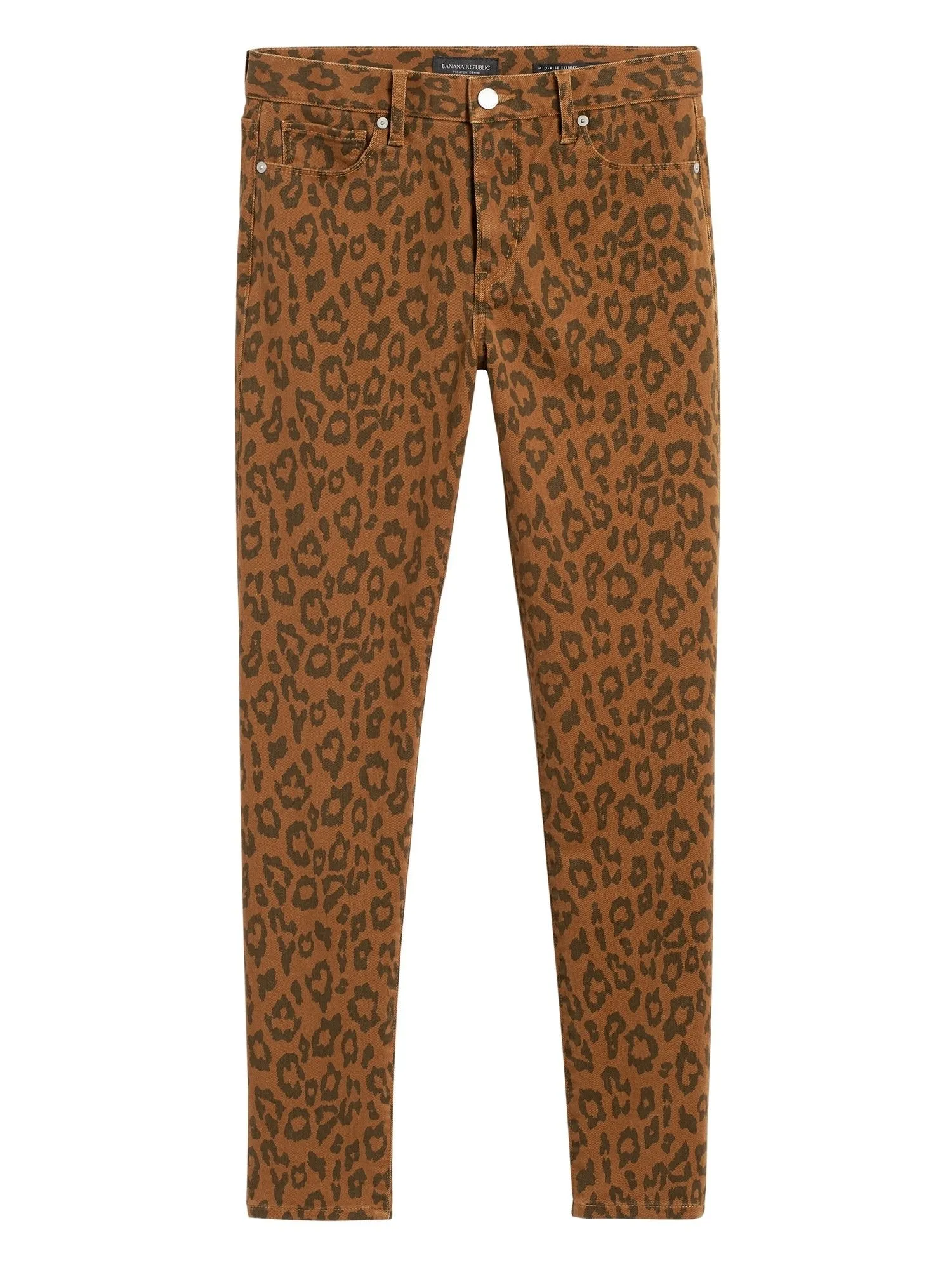 Mid-Rise Skinny Leopard Jean In Caramel Leopard Print