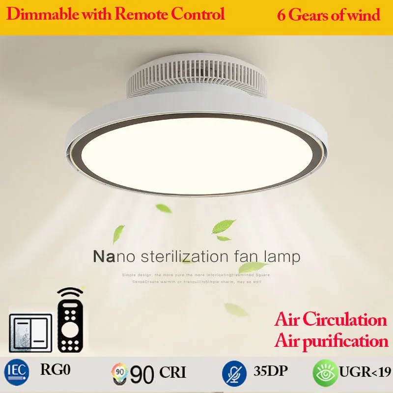 Modern Full Spectrum Invisible Blade LED Ceiling Fan Lamp