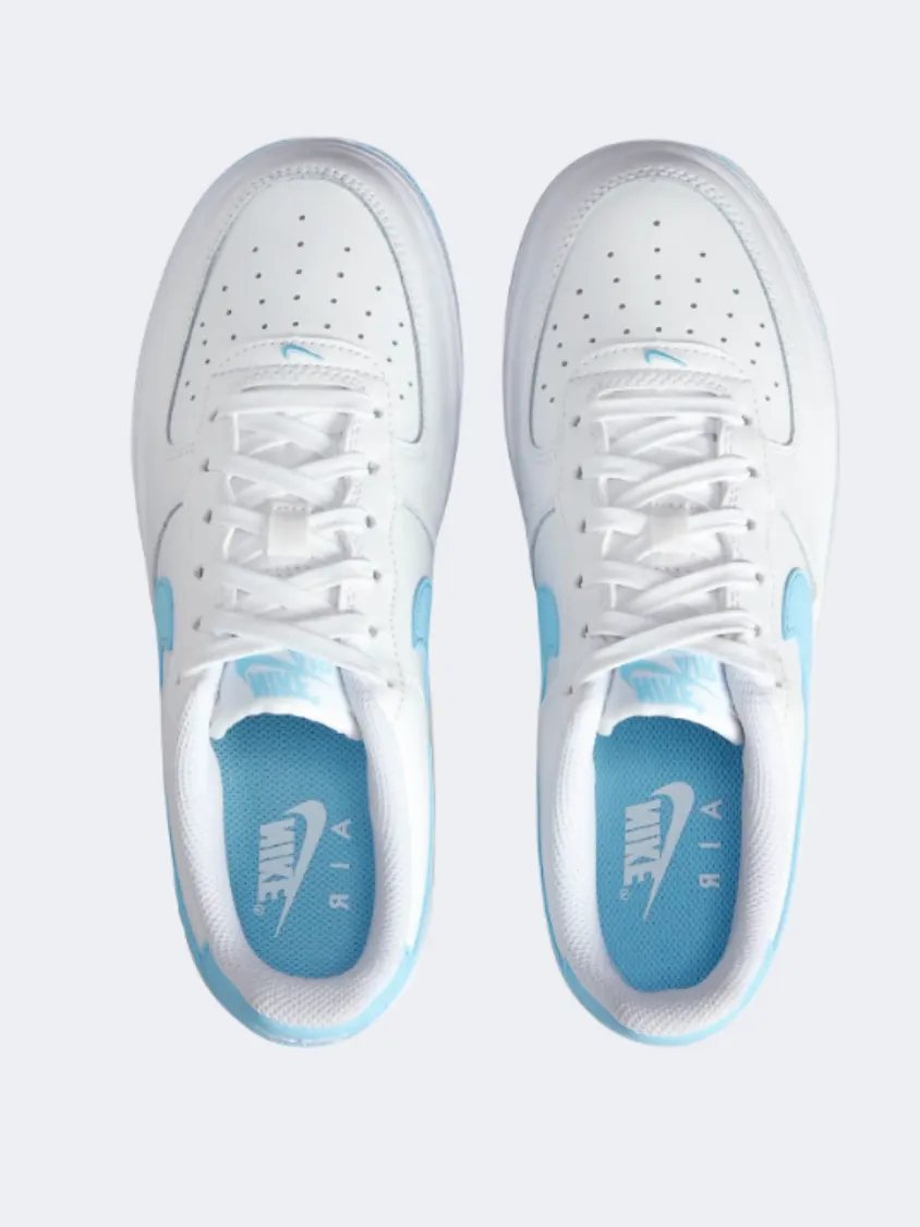 Nike Air Force 1 Gs Boys Lifestyle Shoes White/Aquarius Blue