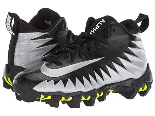 Nike Kid's Alpha Menace Shark BG Football Cleats (4.5 M US Big Kid, Black/White/Metallic Silver)