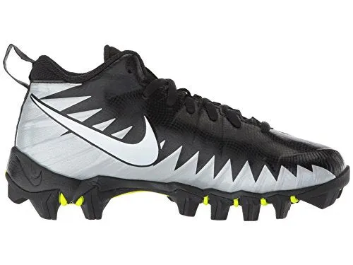 Nike Kid's Alpha Menace Shark BG Football Cleats (4.5 M US Big Kid, Black/White/Metallic Silver)